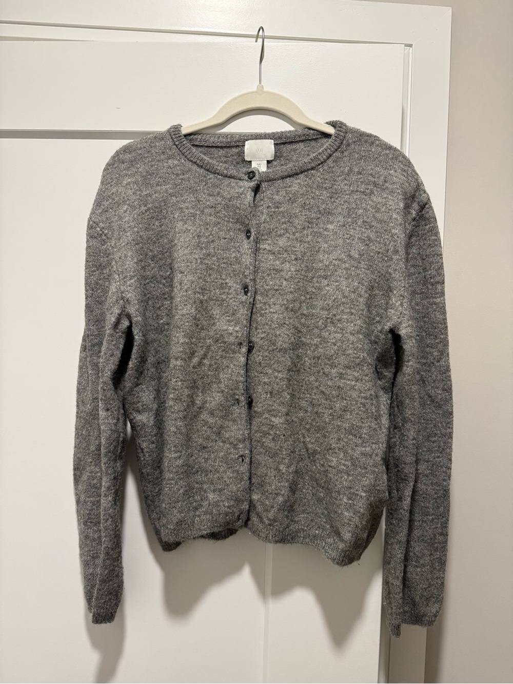 Classic Gray Button-Front Women's Sweater Cardigan